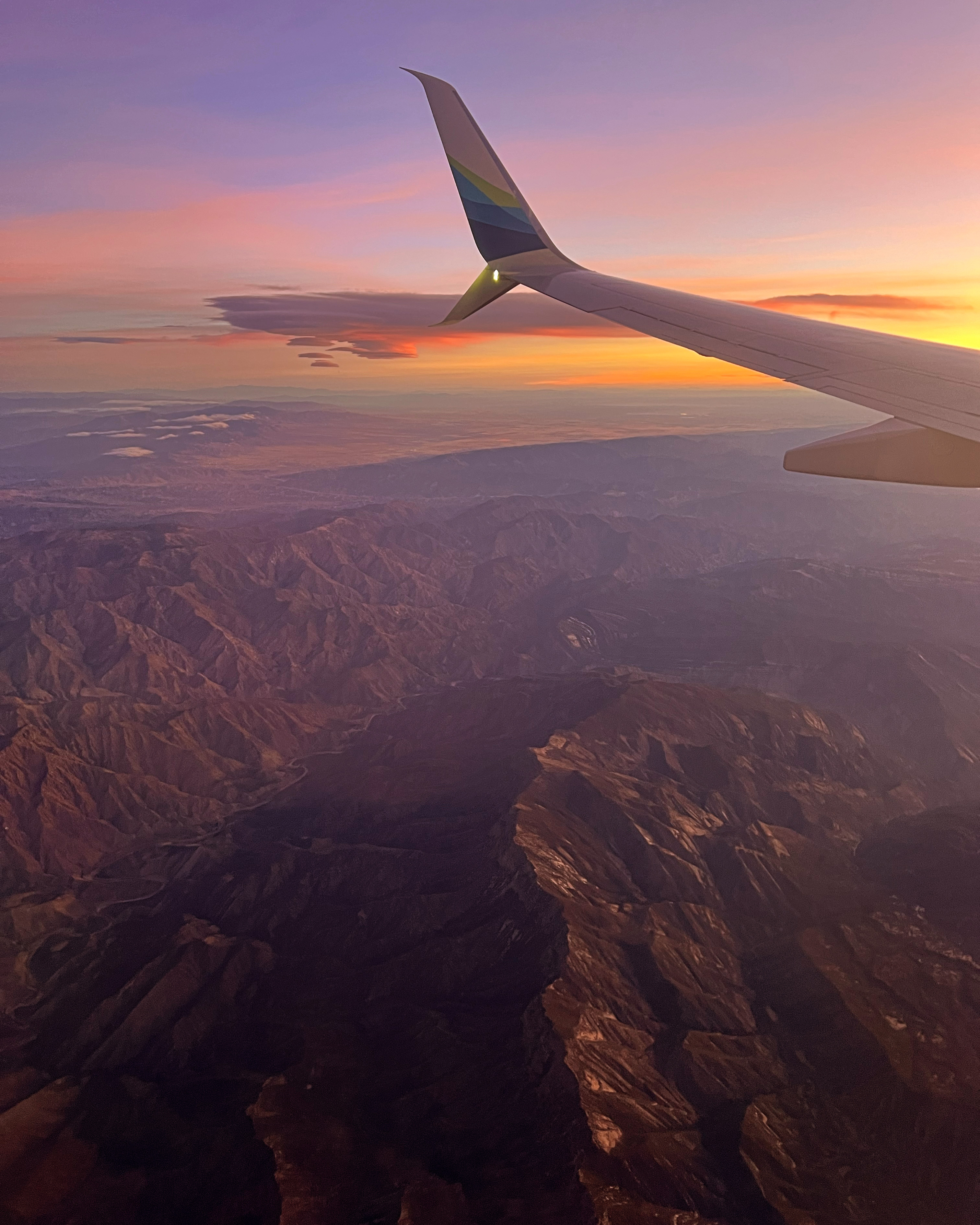 Flying towards Los Angeles
