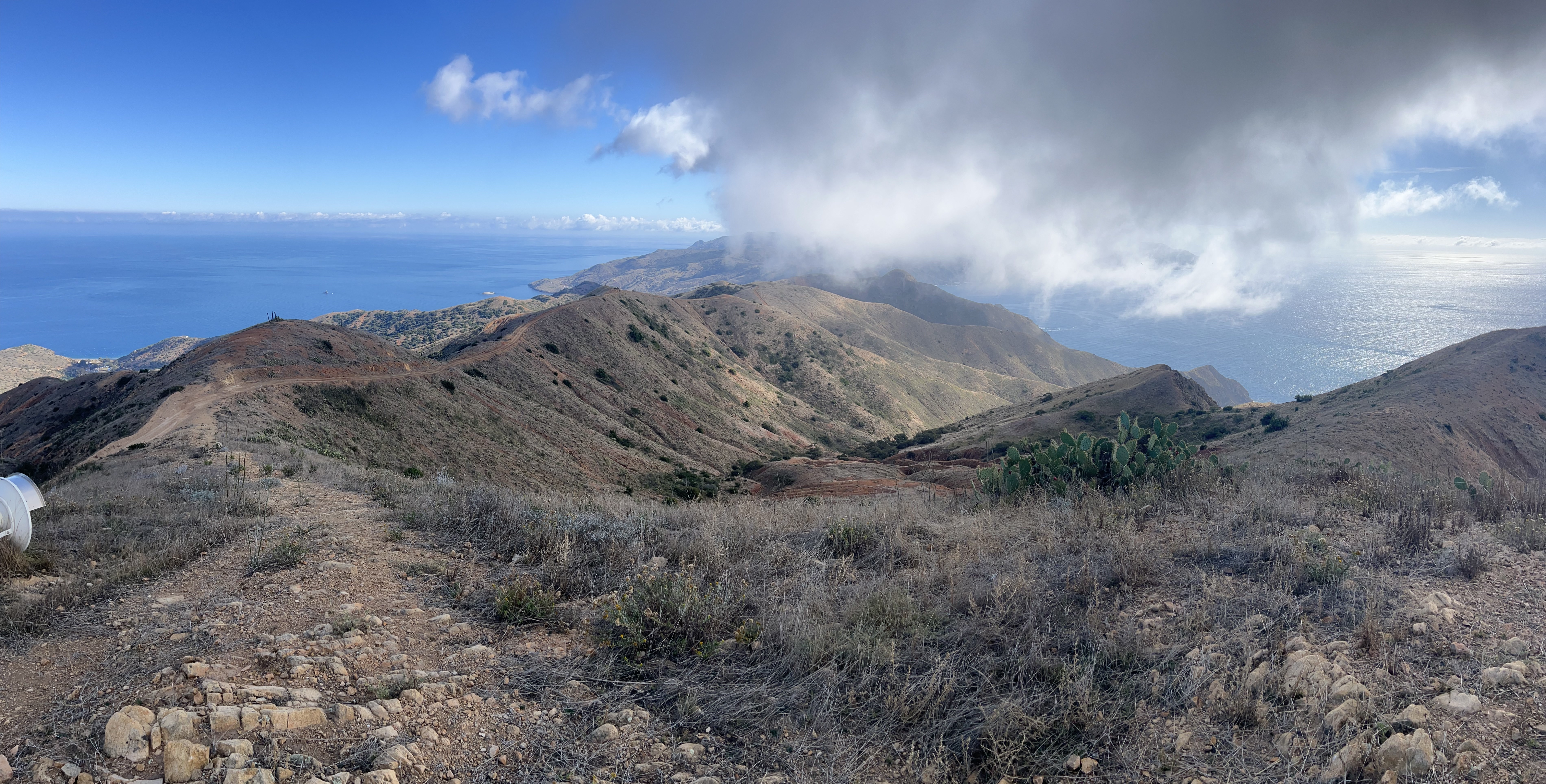 Heading south towards Two Harbors on the Trans Catalina Trail