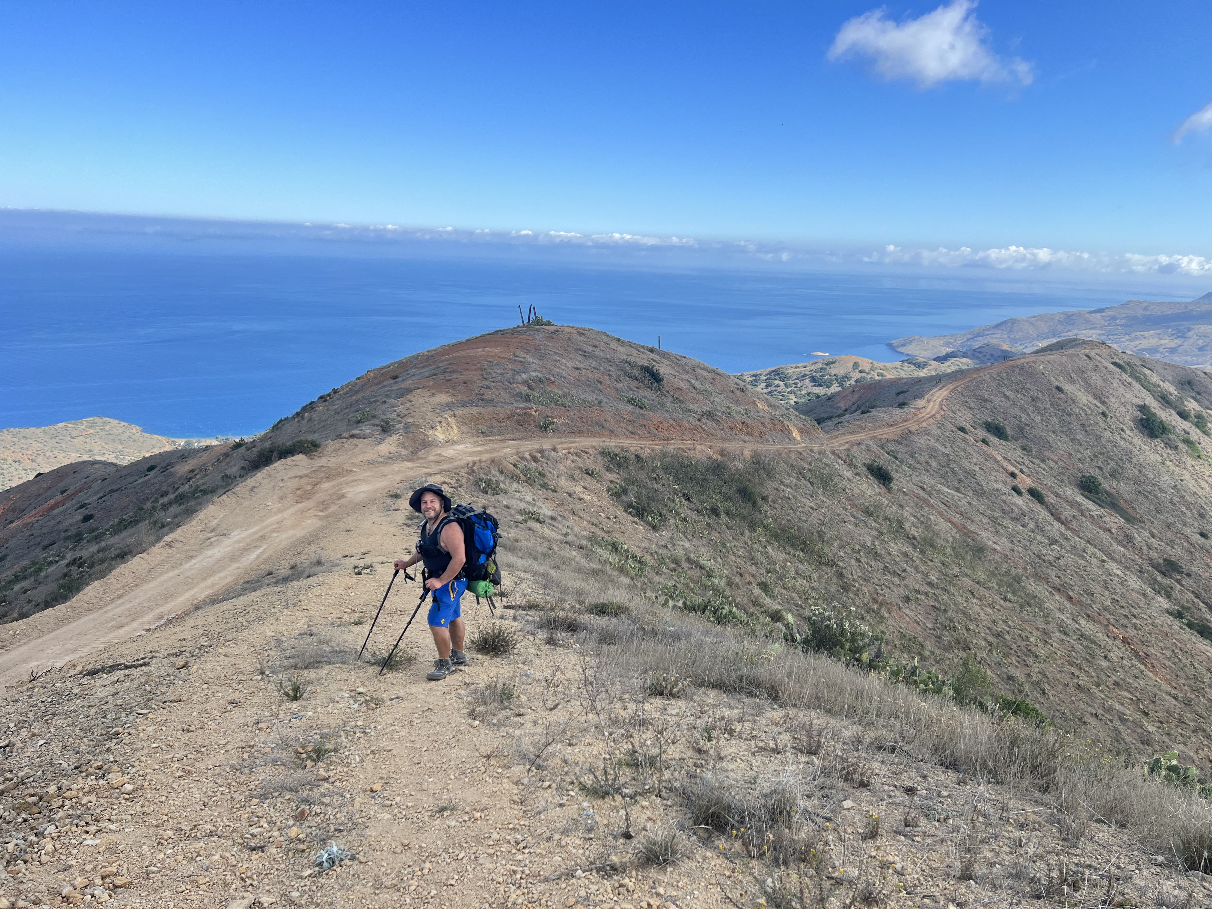 Heading south towards Two Harbors on the Trans Catalina Trail