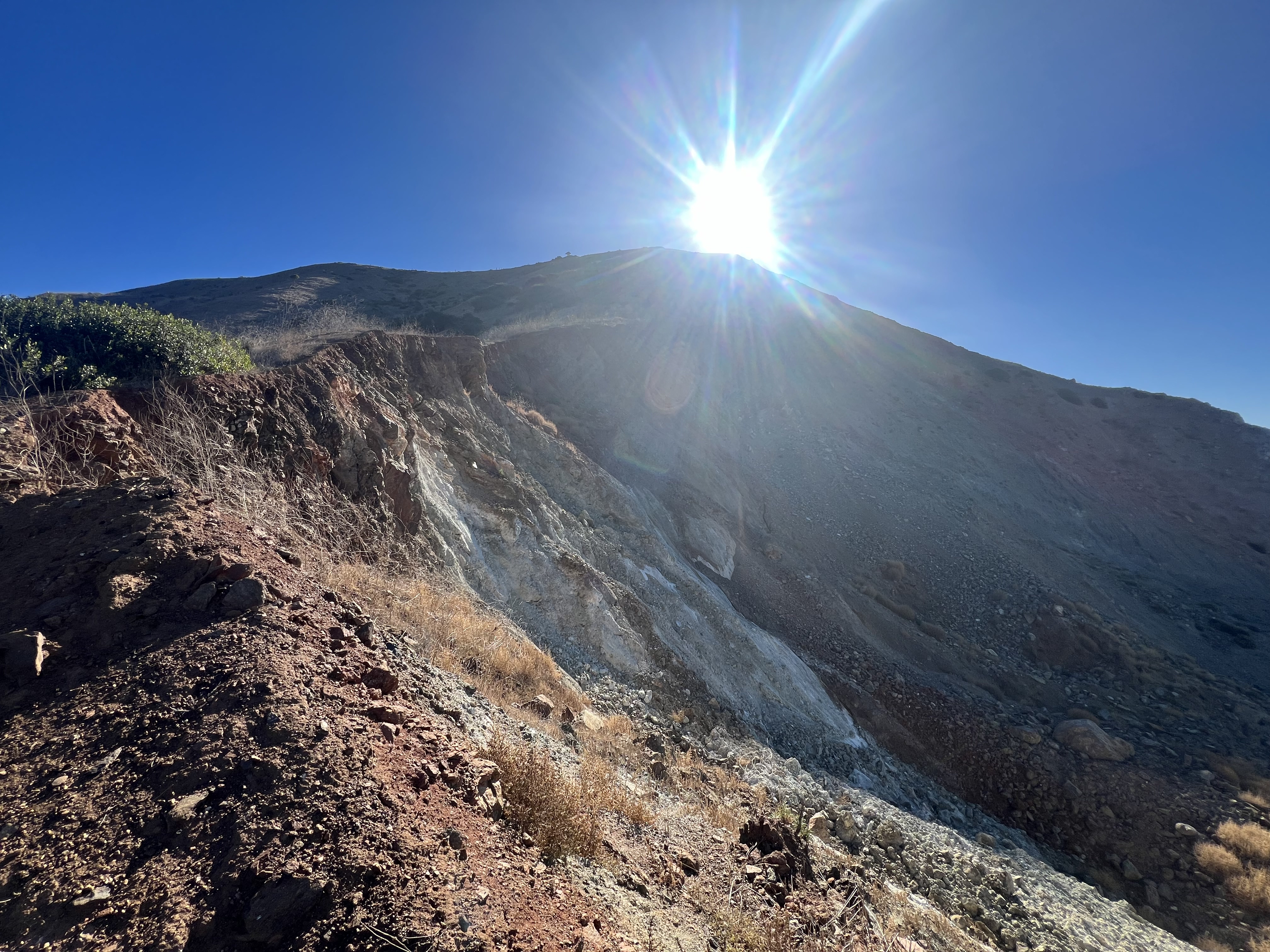 Eroded hillside coming down from Cat Overlook