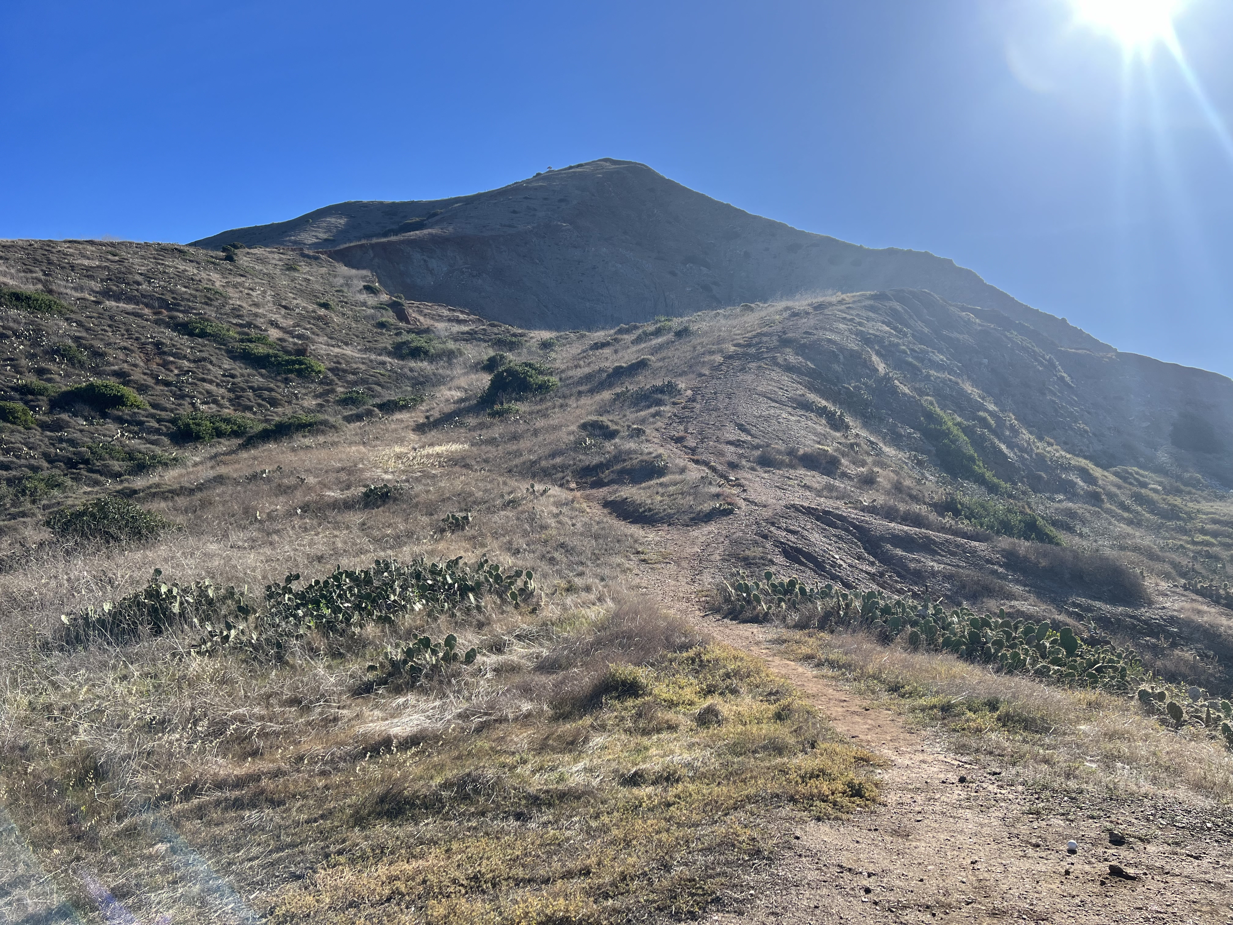 Looking up towards Cat Overlook on top of the ridge