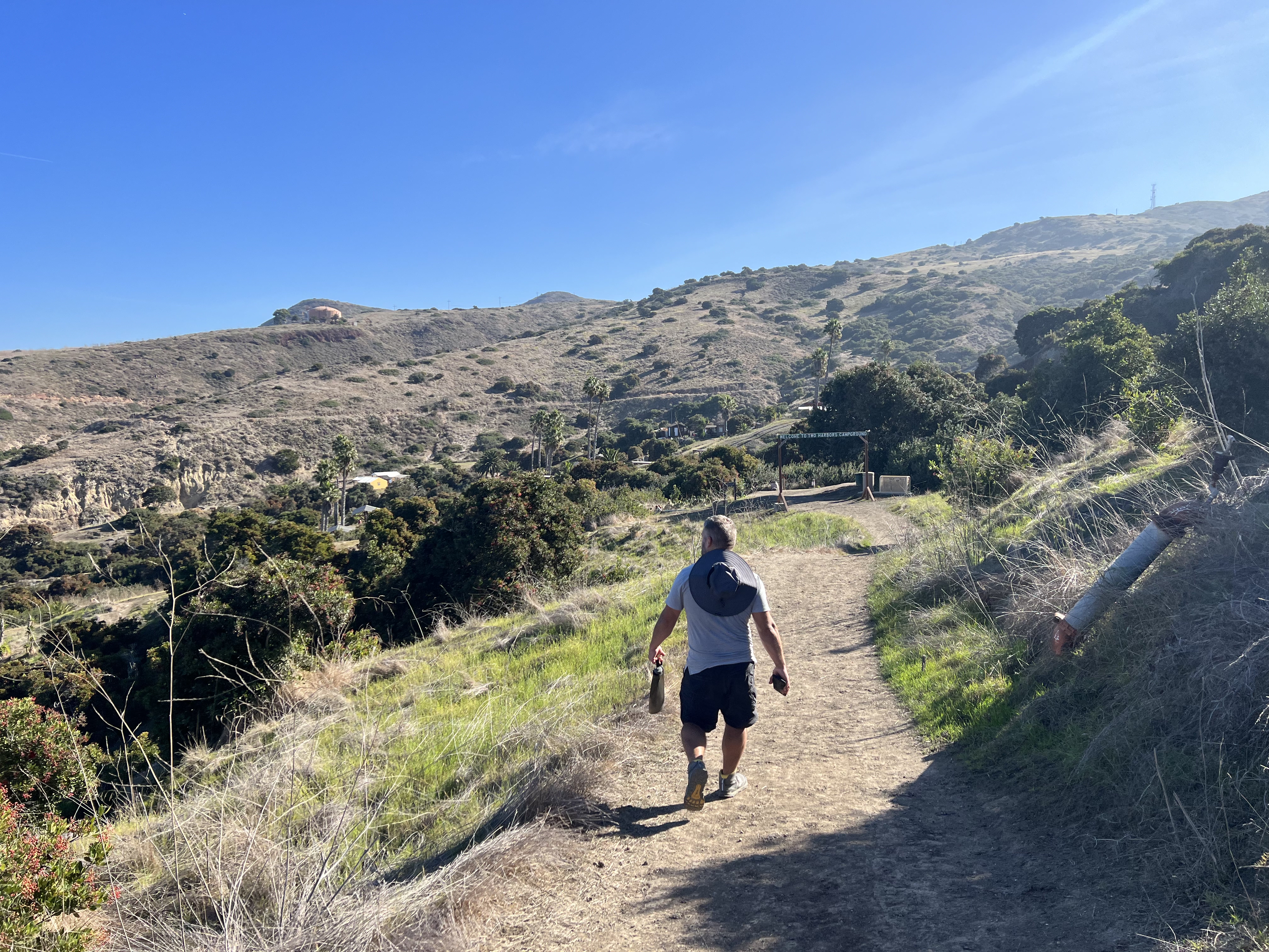 Walking back into the Two Harbors Campground
