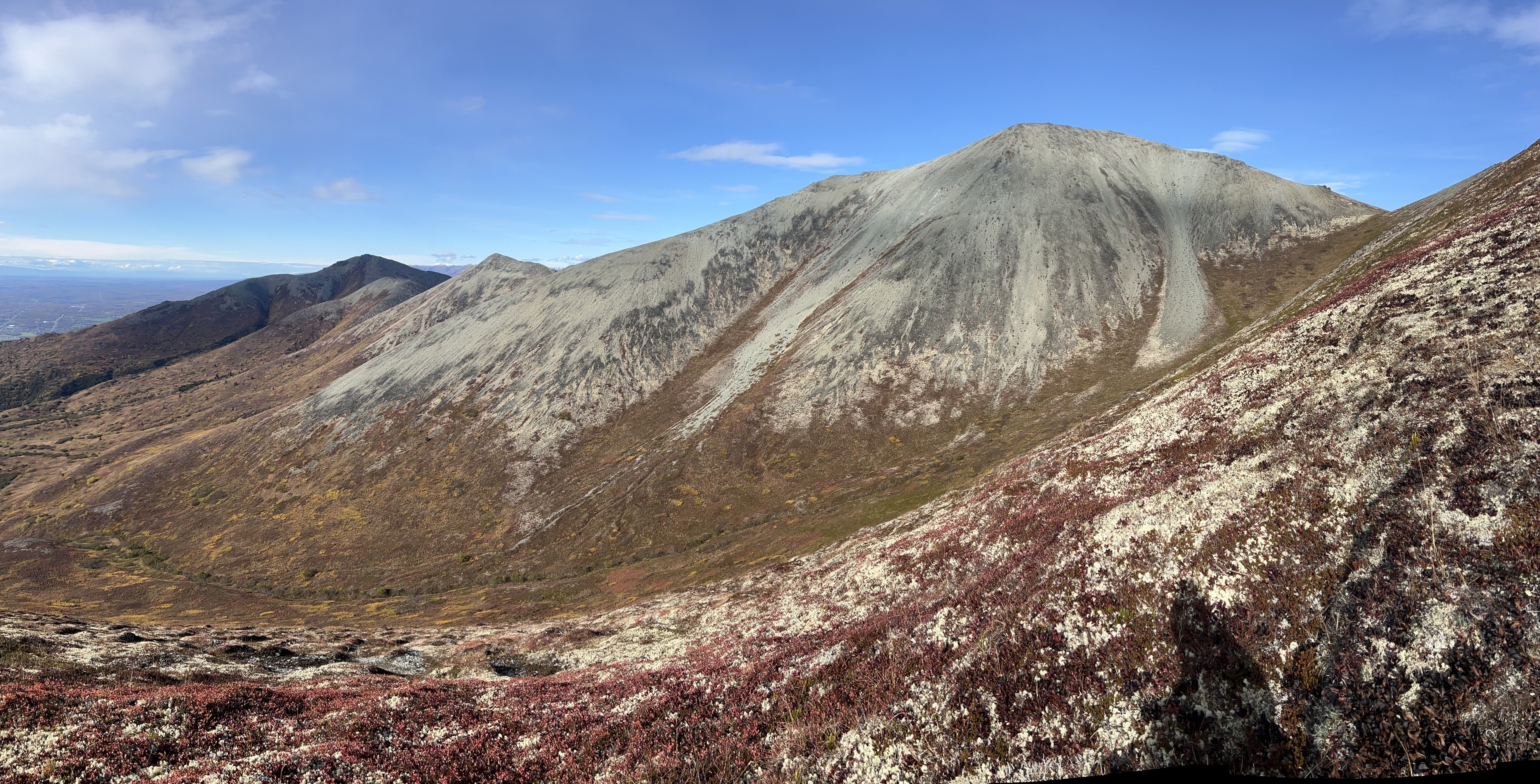 A long ridgeline with 4 bumps/summits. Peak 4199 is vegetation free.